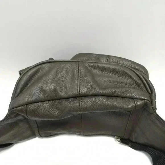APC Leather Fanny Pack Bag Vintage Brown Unisex - Picture 7 of 9